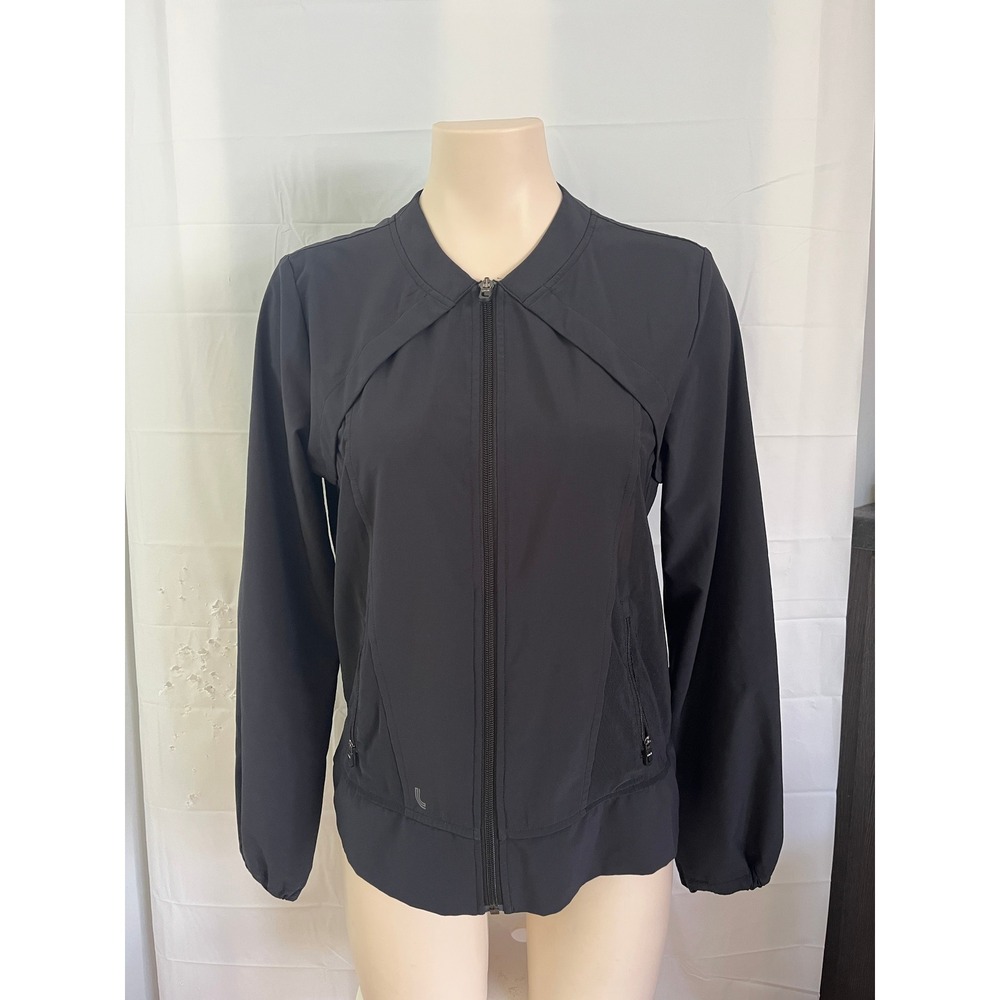 Lole Womens Black Full Zip Mesh Back Athletic Running Jacket Size M